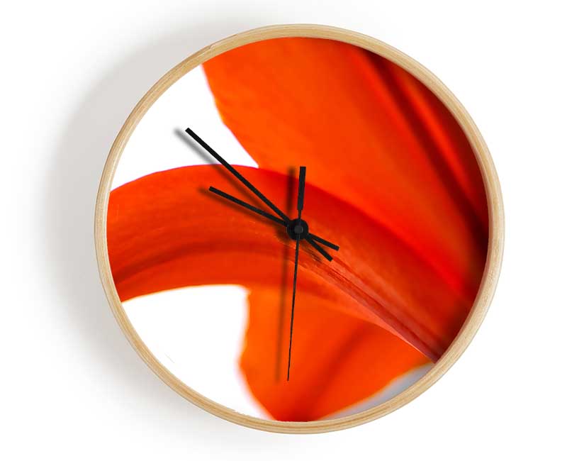 Lily On White Background Clock - Wallart-Direct UK