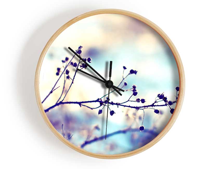 Spikey Twigs With Berries Clock - Wallart-Direct UK