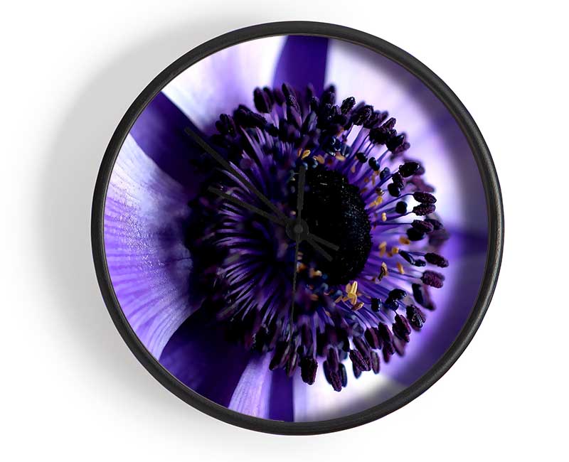 Purple Centre Close-up Clock - Wallart-Direct UK