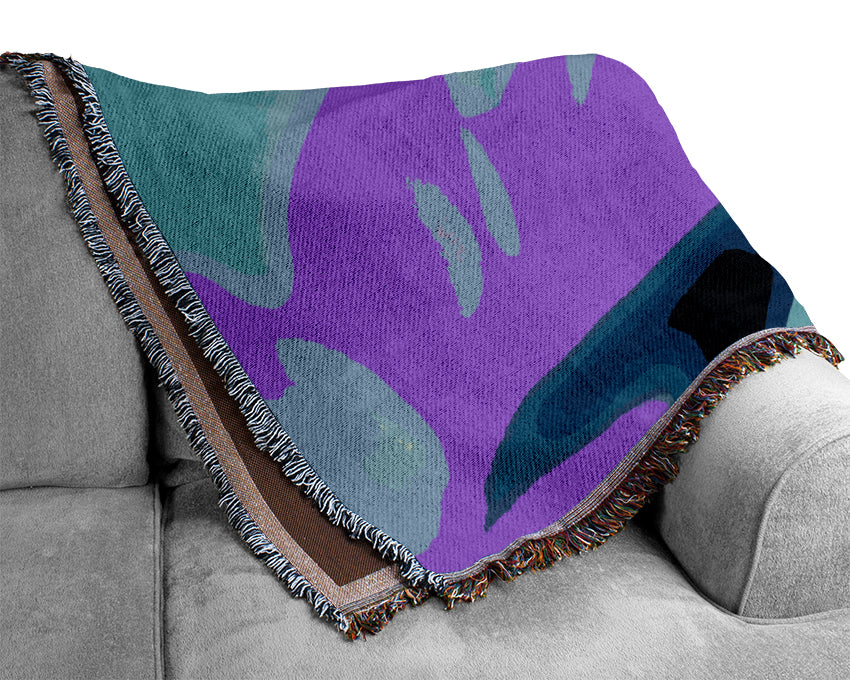 Purple Petals Woven Blanket