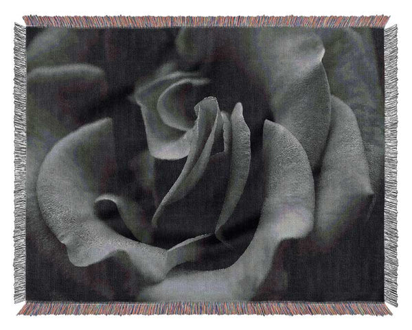 Rose B n W Woven Blanket