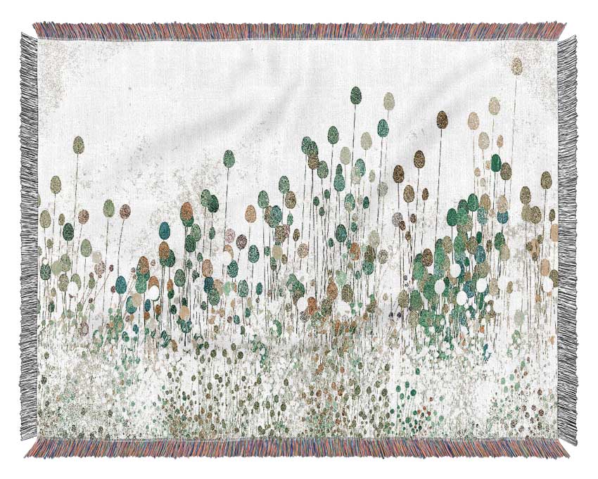 Poppy Buds Vintage Art Woven Blanket