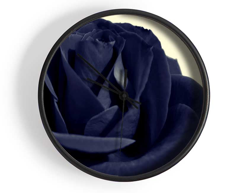 Black Blue Rose Clock - Wallart-Direct UK