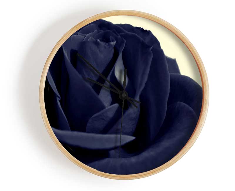 Black Blue Rose Clock - Wallart-Direct UK