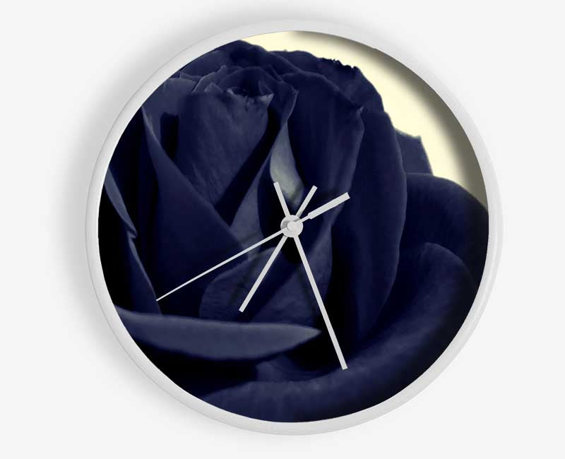 Black Blue Rose Clock - Wallart-Direct UK