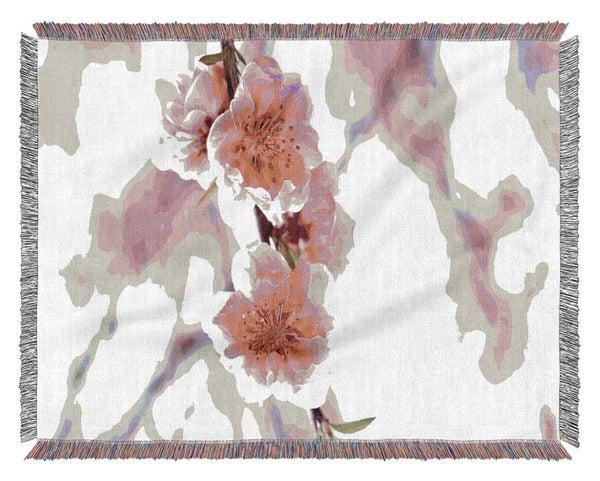 Plum Blossoms Blooming Woven Blanket