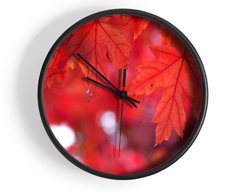 Red Autumn Clock - Wallart-Direct UK