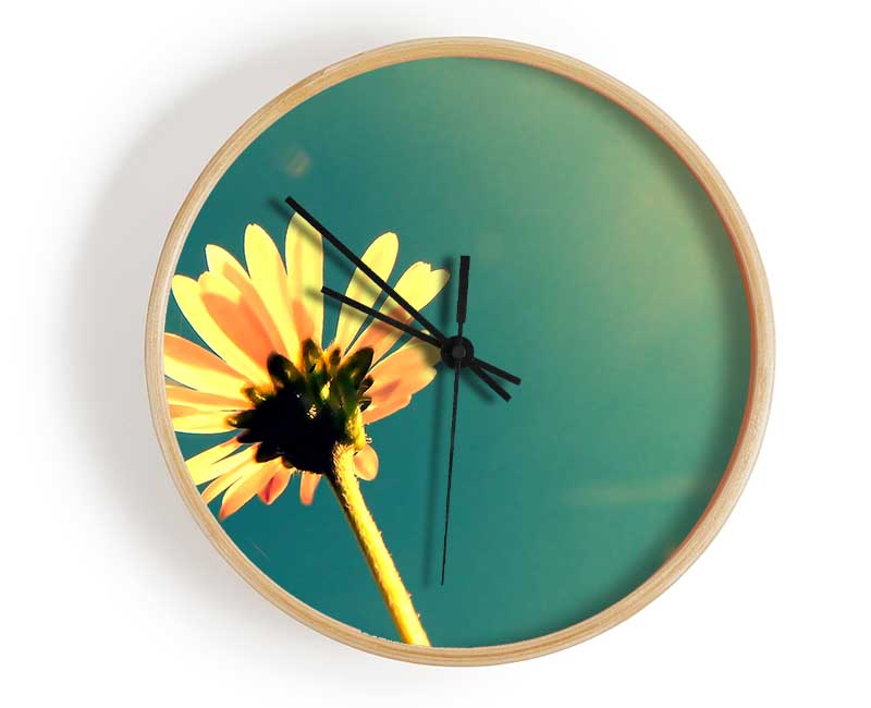 Summer Flower Retro Sunshine Clock - Wallart-Direct UK