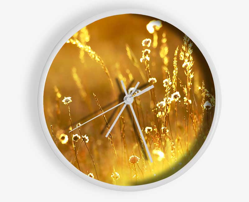 Summer Sunlight Over Field Clock - Wallart-Direct UK