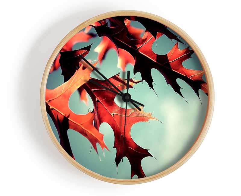 Fall Oak Leaves 2 Clock - Wallart-Direct UK