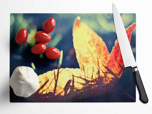 Fallen Leaf Glass Chopping Board