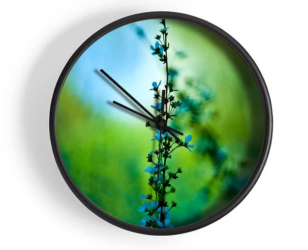 Blossom Blue Flower Clock - Wallart-Direct UK