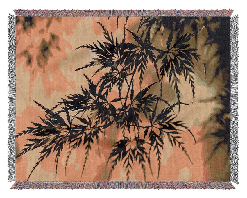 Summer Tree Leaves Woven Blanket