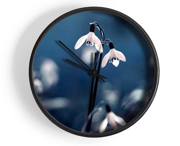 Opened Snowdrops Clock - Wallart-Direct UK