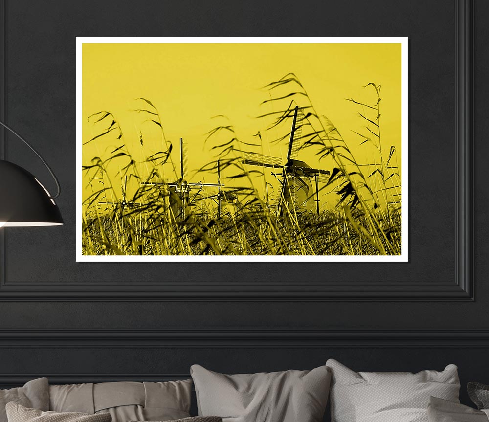 Windmills Print Poster Wall Art