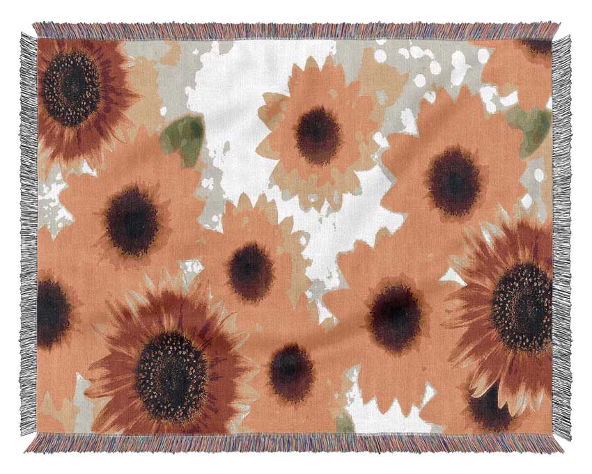 Sunflower Faces Woven Blanket