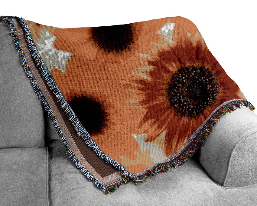 Sunflower Faces Woven Blanket