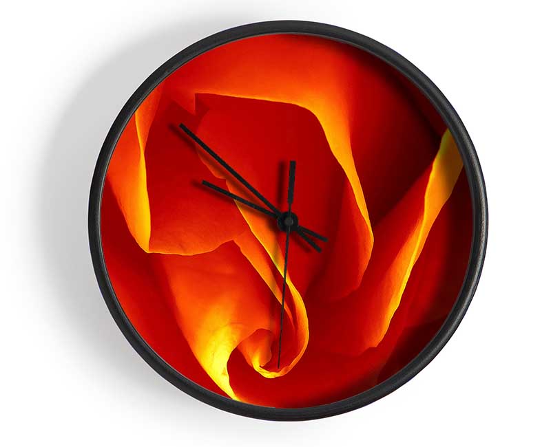 Orange Rose Petals Clock - Wallart-Direct UK