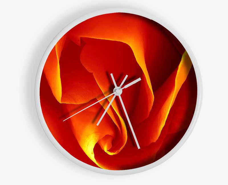 Orange Rose Petals Clock - Wallart-Direct UK