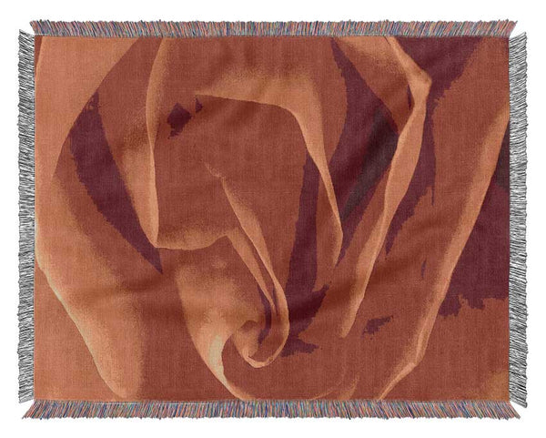 Orange Rose Petals Woven Blanket