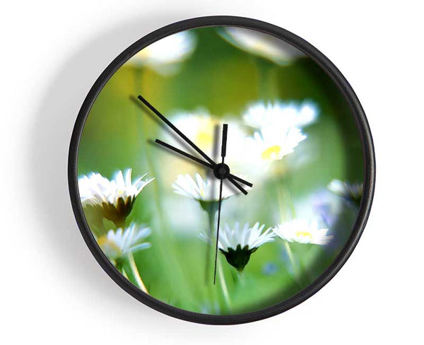 Blurry Daisies Clock - Wallart-Direct UK