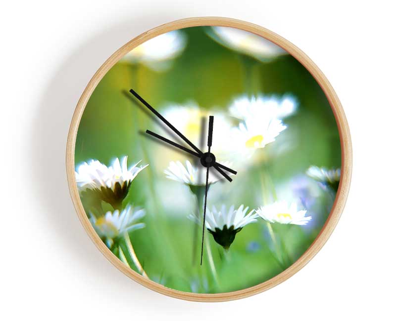 Blurry Daisies Clock - Wallart-Direct UK