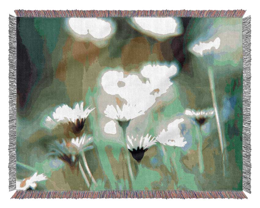 Blurry Daisies Woven Blanket