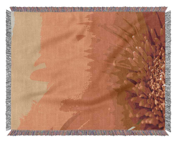 Orange Flower Mist Woven Blanket