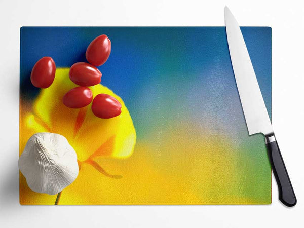 California Poppy Yellow Glass Chopping Board