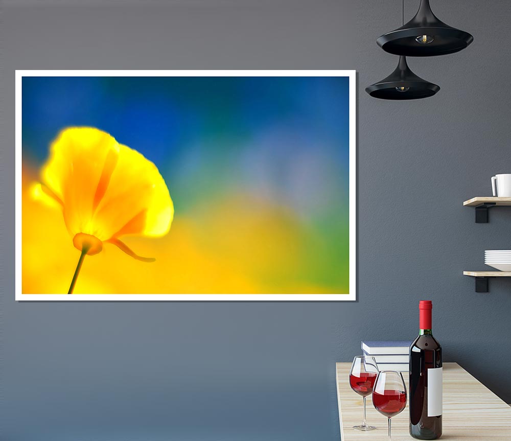 California Poppy Yellow Print Poster Wall Art