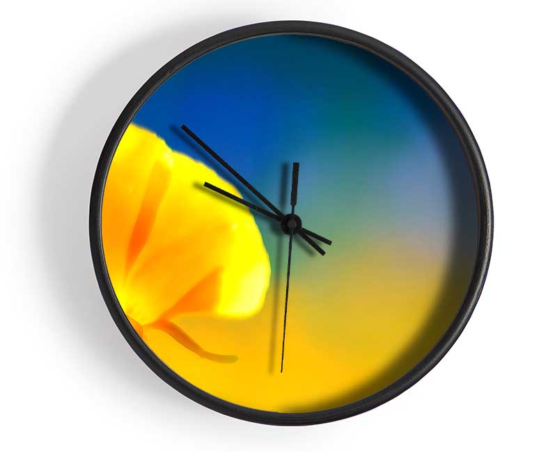 California Poppy Yellow Clock - Wallart-Direct UK