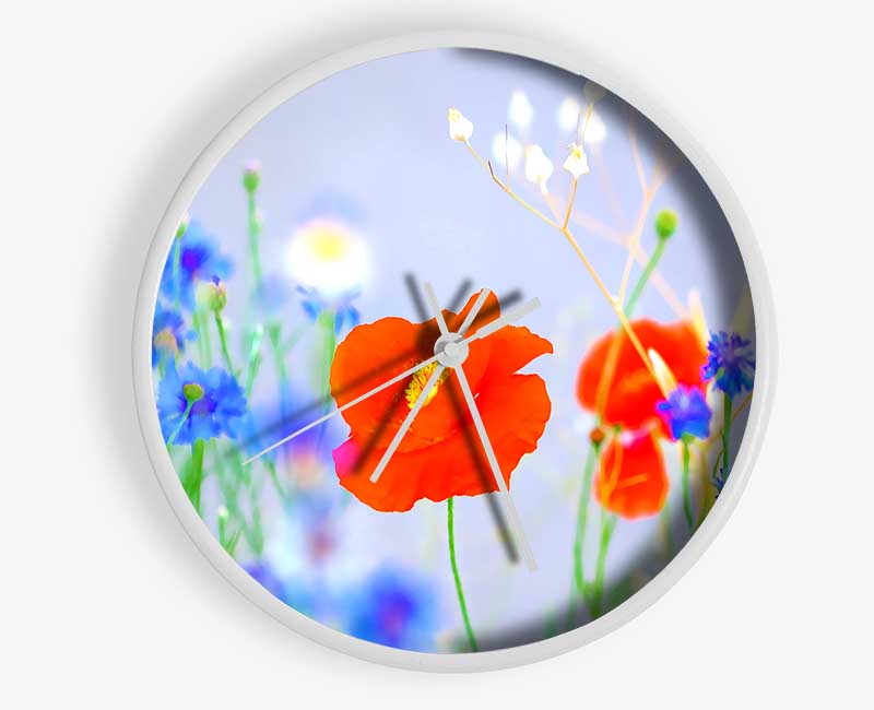 Lovely Poppy Garden Clock - Wallart-Direct UK