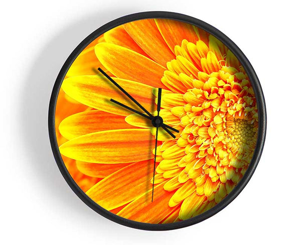 Orange Yellow Gerbera Face Clock - Wallart-Direct UK