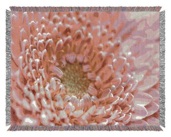 Pink Flower Centre Woven Blanket