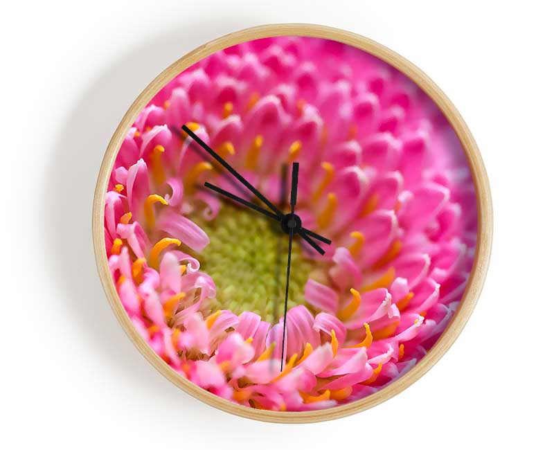 Pink Flower Centre Clock - Wallart-Direct UK