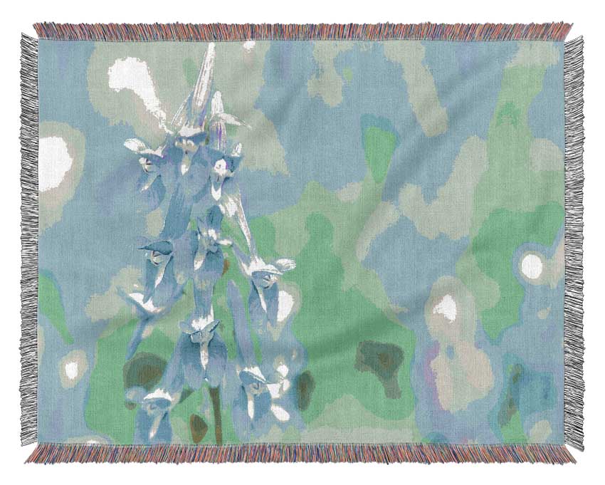 Soft Focus Small Blue Flowers Woven Blanket