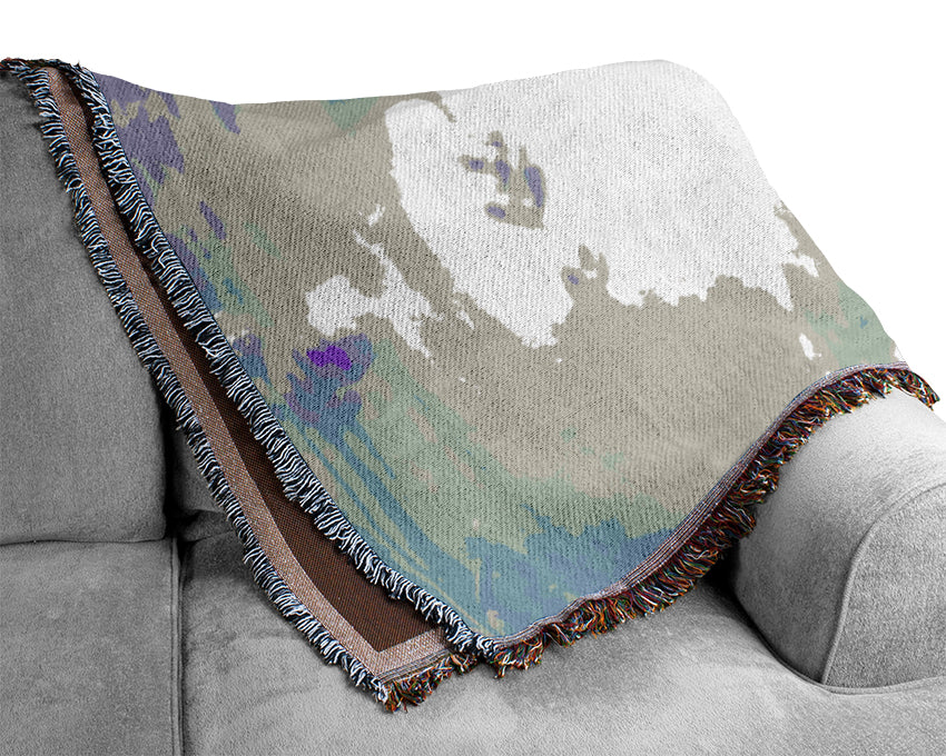 Soft Focus Small Purple Flowers Woven Blanket