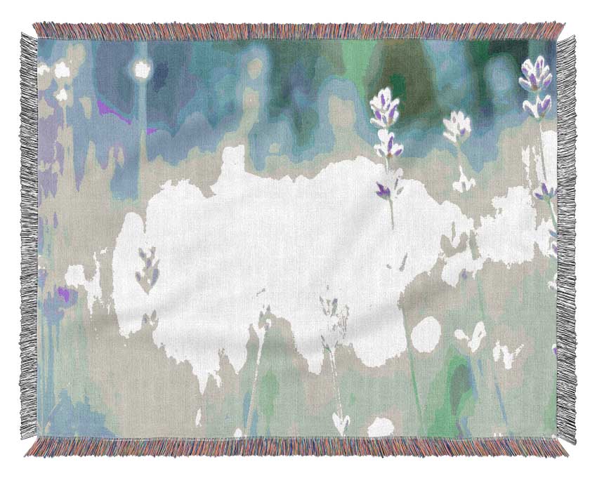 Soft Focus Small Purple Flowers Woven Blanket