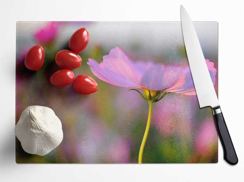 Another Side Of A Poppy Glass Chopping Board