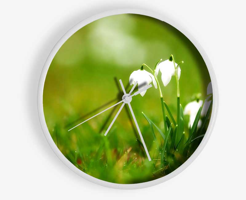 Cute Snowdrops Clock - Wallart-Direct UK