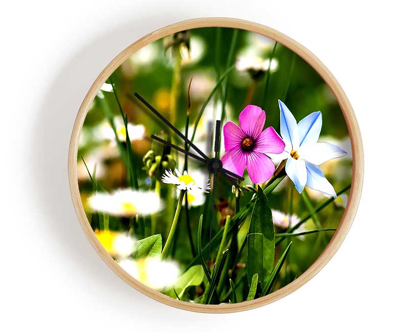 Flowers Field Clock - Wallart-Direct UK