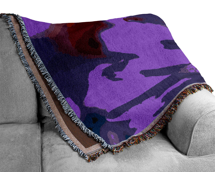 Purple Flower Petals Woven Blanket