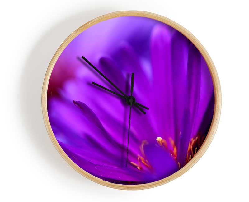 Purple Flower Petals Clock - Wallart-Direct UK