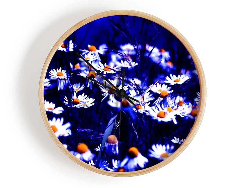 Chamomile Flowers Clock - Wallart-Direct UK