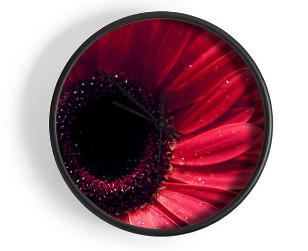 Gerbera Flower Deep Red Clock - Wallart-Direct UK