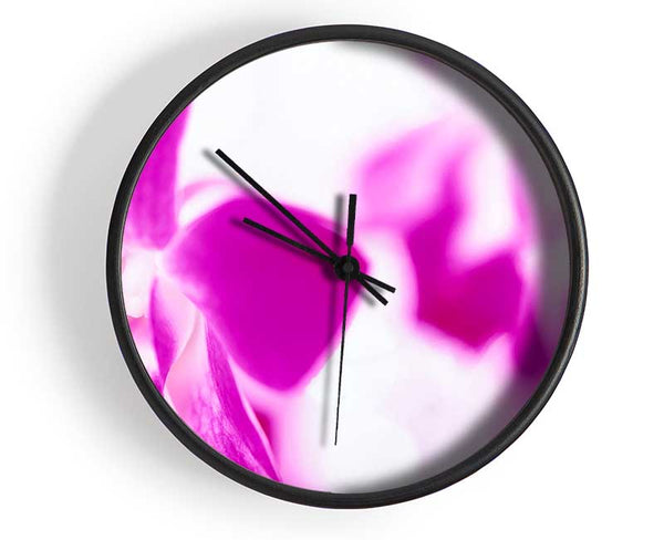 Purple Flowers On White Background Clock - Wallart-Direct UK