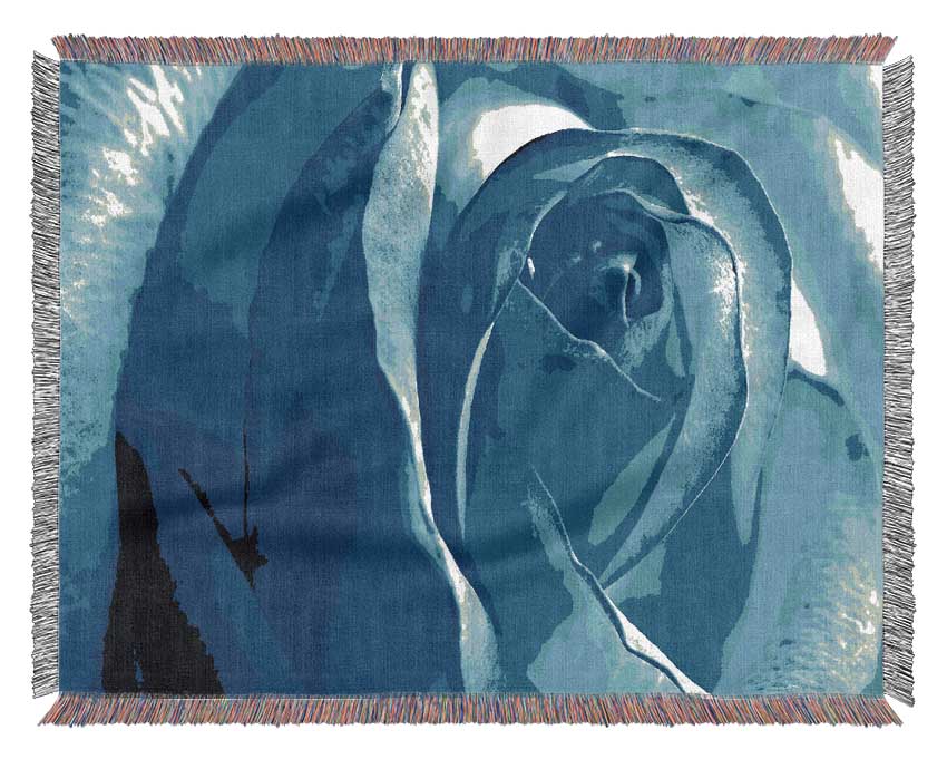 Blue Rose Woven Blanket