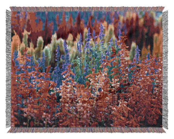 Rainbow Flowers Woven Blanket