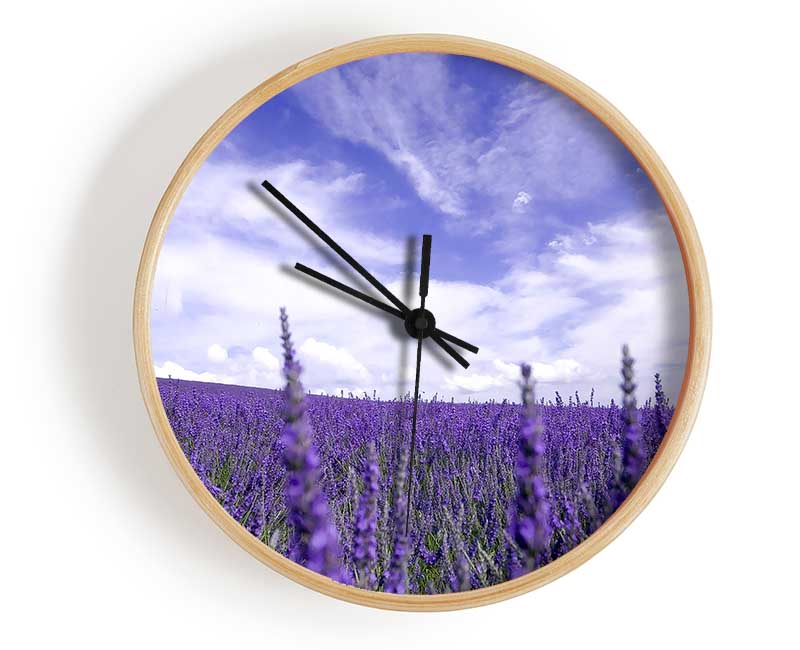 Lavender Field In The Sky Clock - Wallart-Direct UK