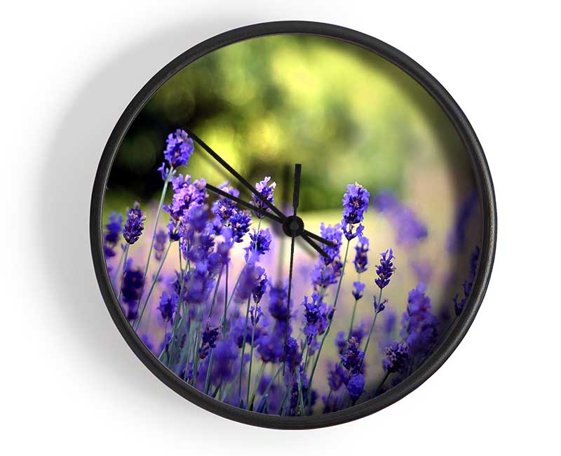 Beautiful Lavender Flowers Clock - Wallart-Direct UK